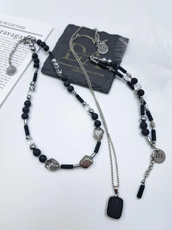 Сет из лавы и ювелирного стекла